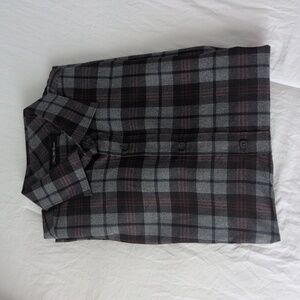 Men's Saks Fifth Avenue Black and Gray Checkered Shirt